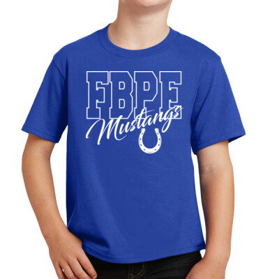 Youth FBPE Mustangs White Imprint T-shirt Thumbnail