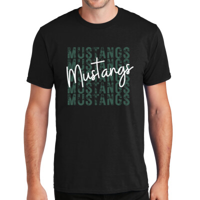Adult Mustangs Black T-shirt Thumbnail